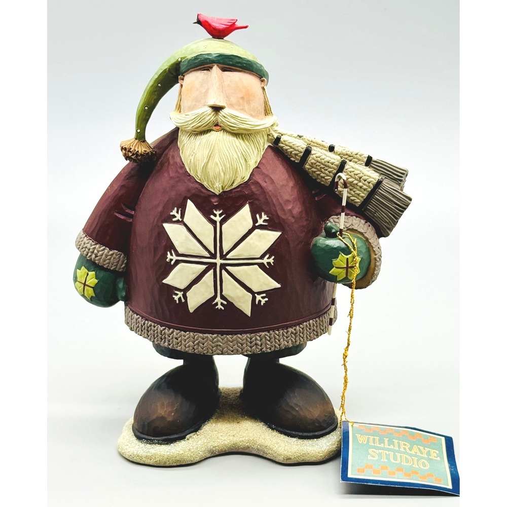 Williraye Studio Alpine Santa Figurine Snowflake Sweater Cardinal WW2927 2012